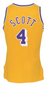 1990-91 Byron Scott LA Lakers Game-Used Home Jersey 