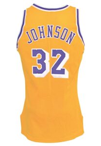 1990-91 Ervin “Magic” Johnson Los Angeles Lakers Game-Used & Autographed Home Jersey (JSA)