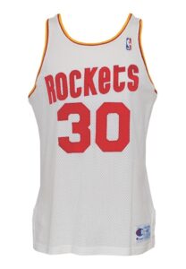 1990-91 Kenny Smith Houston Rockets Game-Used Home Jersey