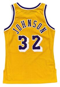 1990-91 Magic Johnson LA Lakers Game-Used Home Jersey