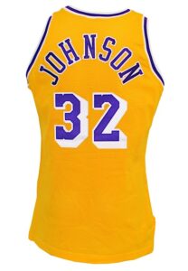 1990-91 Magic Johnson Los Angeles Lakers Game-Used & Autographed Home Jersey