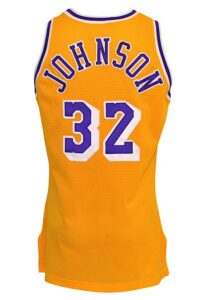 1990-91 Magic Johnson Los Angeles Lakers Game-Used & Autographed Home Jersey (JSA)