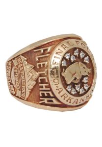 1990 Clyde Fletcher Arkansas Razorbacks Southwest Conference Champions and Final Four Players Rings