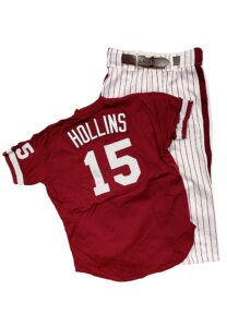 1990 Dave Hollins Philadelphia Phillies Worn Pregame BP Uniform