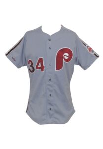 1990 Dickie Noles Philadelphia Phillies Game-Used Road Jersey with Jackson Philadelphia Phillies B.P. Style Jersey