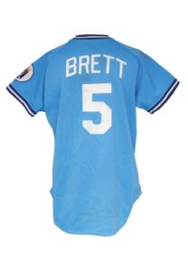 1990 George Brett Kansas City Royals Game-Used Powder Blue Road Jersey