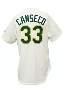 1990 Jose Canseco Oakland A’s Game-Used Home Jersey