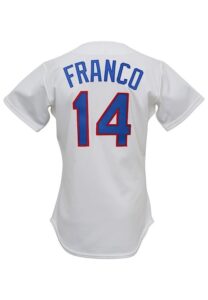 1990 Julio Franco Texas Rangers Game-Used & Autographed Home Jersey