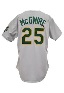 1990 Mark McGwire Oakland A’s Game-Used Road Jersey