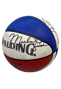 1990 NBA All-Star 3-Point Contest Money Ball Multi-Signed Basketball Including Jordan & Bird