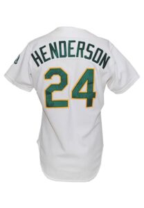 1990 Rickey Henderson Oakland A’s Game-Used Road Jersey