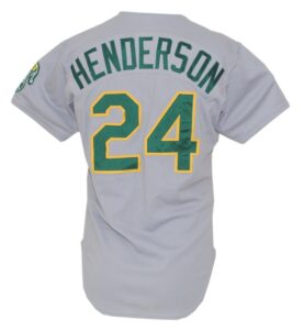 1990 Rickey Henderson Oakland A’s Game-Used Road Jersey & Game-Used & Autographed Cleats