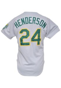 1990 Rickey Henderson Oakland Athletics Game-Used Road Jersey