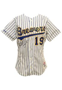 1990 Robin Yount Milwaukee Brewers Game-Used & Autographed Home Jersey