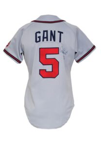 1990 Ron Gant Atlanta Braves Game-Used & Autographed Road Jersey