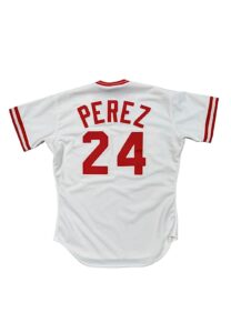 1990 Tony Perez Cincinnati Reds Coach-Worn & Signed Jersey