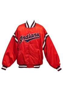 1990s Cleveland Indians Player-Worn Heavy Weight Jacket Attributed To #45