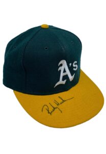 1990s Rickey Henderson Oakland A’s Game-Used & Signed Cap