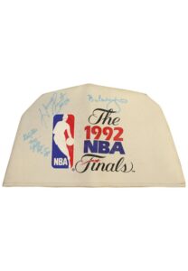 1991 & 1992 Chicago Bulls NBA Finals Multi-Signed Folding Chair Seat Covers