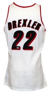 1991-1992 Clyde Drexler Portland Trailblazers Game-Used & Autographed Home Jersey