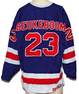 1991-1992 Jeff Beukeboom NY Rangers Game-Used Original Six TBTC Jersey