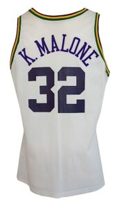 1991-1992 Karl Malone Utah Jazz Game-Used & Autographed Home Jersey