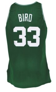 1991-1992 Larry Bird Boston Celtics Game-Used & Autographed Road Jersey