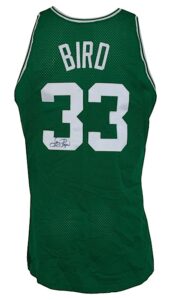 1991-1992 Larry Bird Boston Celtics Game-Used & Autographed Road Jersey