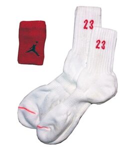 1991-1992 Michael Jordan Chicago Bulls Game-Used Wristband & Circa 1991 Michael Jordan Worn Socks