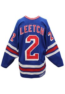 1991-92 Brian Leetch New York Rangers Game-Used Road Jersey