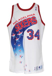 1991-92 Charles Barkley Philadelphia 76ers Game-Used Home Uniform and Warm-Up Suit Attributed to Barkley