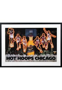 1991-92 Chicago Bulls Multi-Signed Framed Display Including Jordan & Pippen