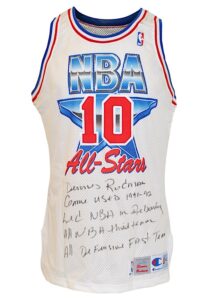 1991-92 Dennis Rodman NBA All-Star Game Eastern Conference Game-Used & Autographed Uniform