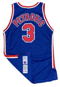 1991-92 Dražen Petrovic New Jersey Nets Game-Used Jersey