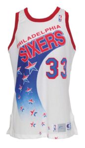 1991-92 Hersey Hawkins Philadelphia 76ers Game-Used Home Jersey