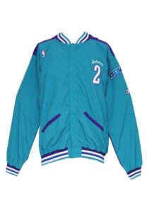 1991-92 Larry Johnson Rookie Charlotte Hornets Worn Warm-Up Jacket