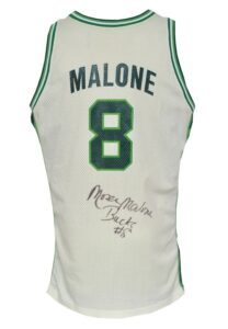 1991-92 Moses Malone Milwaukee Bucks Game-Used & Autographed Home Jersey