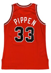 1991-92 Scottie Pippen Game-Used & Autographed Road Jersey