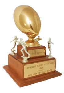 1991 Bart Oates New York Giants “Offensive Player of the Year” Trophy