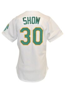 1991 Eric Show Oakland Athletics Game-Used Home Jersey