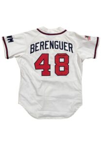 1991 Juan Berenguer Atlanta Braves World Series Game-Used & Signed Home Jersey