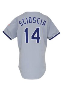 1991 Mike Scioscia Los Angeles Dodgers Game-Used & Autographed Road Jersey