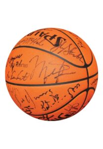 1991 NBA All-Star Team Autographed Basketball with Michael Jordan & Others