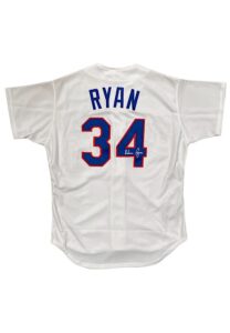 1991 Nolan Ryan Texas Rangers Game-Used & Autographed Home Jersey