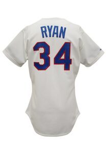 1991 Nolan Ryan Texas Rangers Game-Used Home Jersey