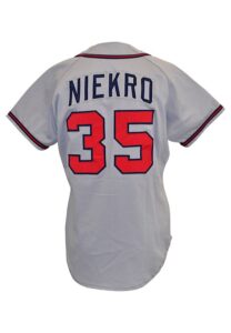 1991 Phil Niekro Richmond Braves Manager Worn & Autographed Road Jersey