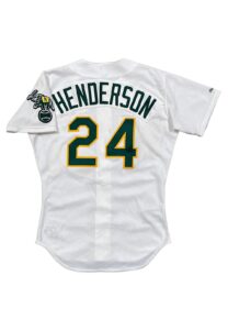 1991 Rickey Henderson Oakland A’s Game-Used Home Jersey