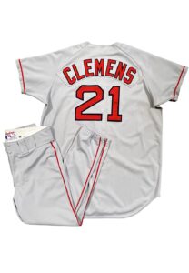 1991 Roger Clemens Boston Red Sox Game-Used Road Uniform