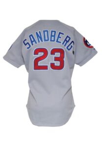 1991 Ryne Sandberg Chicago Cubs Game-Used & Autographed Road Jersey