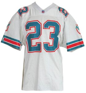 1991 Troy Vincent Miami Dolphins Game-Used & Autographed Road Jersey